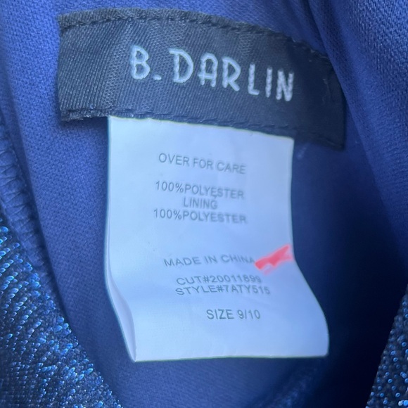 π B. Darlin Navy Blue Prom Glitter TulleSkirt Formal Gown 9/10 With Pockets - Picture 10 of 10